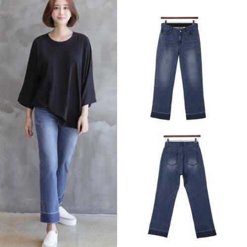 パンツ レディース 40代 50代 60代 ファッション おしゃれ 女性 上品 裾ライン配色デニムパンツ ダメージ 冬 ミセス Zm Alice Style アリス スタイル 通販 Yahoo ショッピング