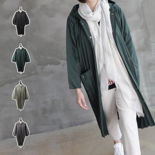 フードロングジャケット レディース 40代 50代 60代 ファッション おしゃれ 女性 上品 カーキ 緑 ビッグプリーツ 無地 長袖 ミセス Zm Alice Style アリス スタイル 通販 Yahoo ショッピング