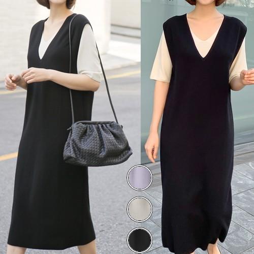 ニットワンピース レディース 40代 50代 60代 ファッション おしゃれ 女性 上品 黒 Vネック Hライン 無地 春秋 ミセス Zm Alice Style アリス スタイル 通販 Yahoo ショッピング