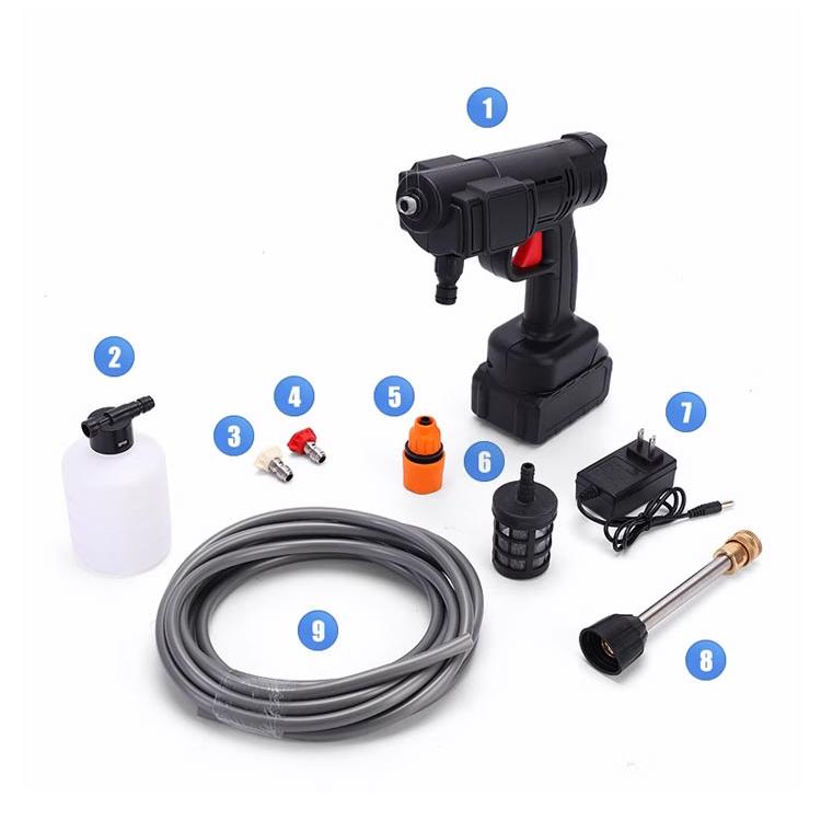 コードレス高圧洗浄機充電式豪華16件セット 2個バッテリー付き初心者向けお手軽 コードレス高圧洗浄機充電式豪華16件セット 2個バッテリー付き