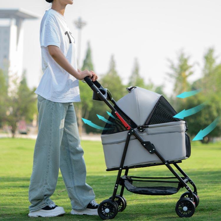 分離型 ペットカート 4輪360°回転 折りたたみ 犬用ベビーカー 猫