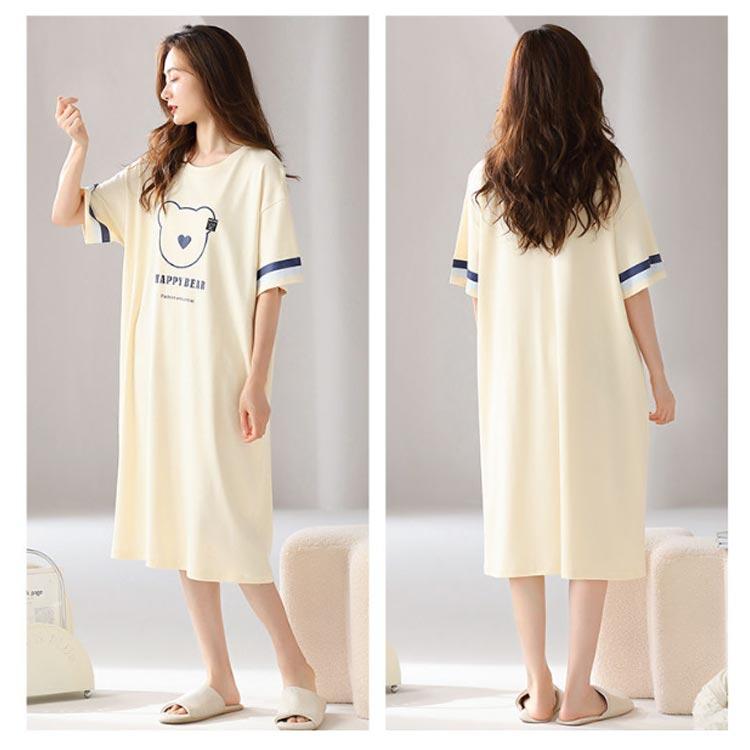 カップ付き ワンピース ルームウェア レディース ロングTシャツ