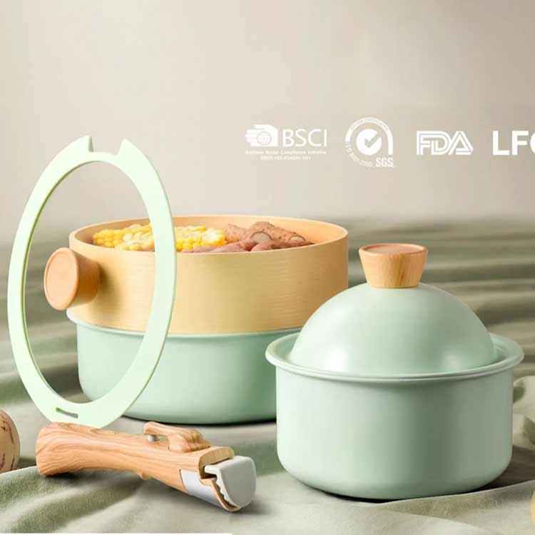 セイロ 蒸篭 鍋セット 取っ手が取れる IH対応 ガス火 ガラス蓋