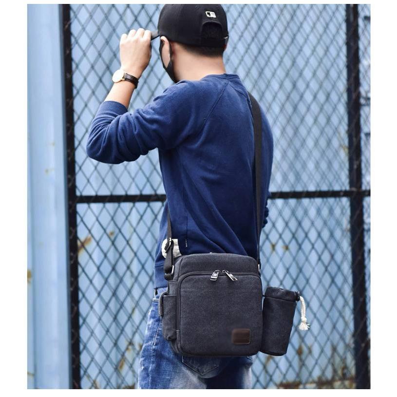 旅行 ペットボトルホルダー付き！ショルダーバッグ 鞄 メンズ 斜めがけ