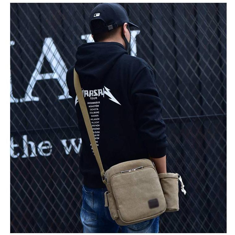 旅行 ペットボトルホルダー付き！ショルダーバッグ 鞄 メンズ 斜めがけ