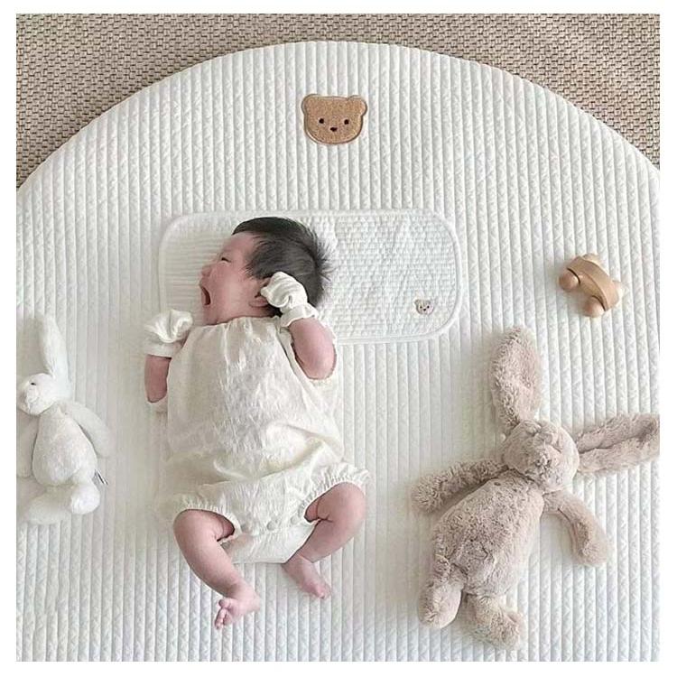 月齢フォト 直径85cm コットン サニーマット お昼寝マット