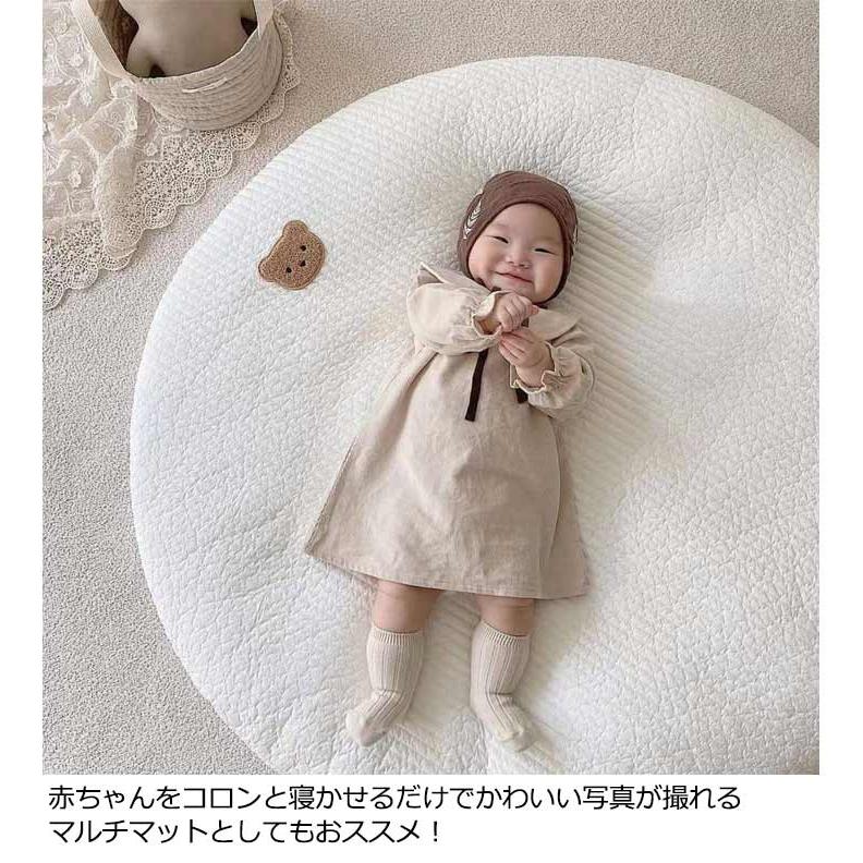 月齢フォト 直径85cm コットン サニーマット お昼寝マット 月齢フォト 直径85cm コットン サニーマット お昼寝マット