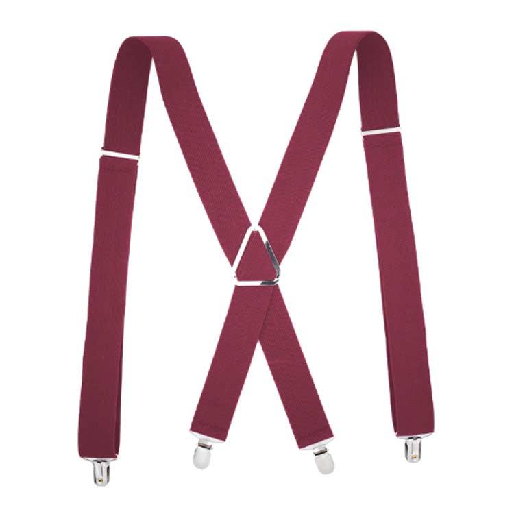 サスペンダー メンズ X型 ズボン吊り 長さ調節可能 幅広35mm 4クリップ