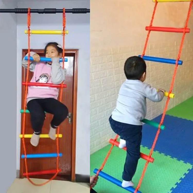 体幹 ロープ ハシゴ 子供 クライミングロープ 200cm アスレチック 木製