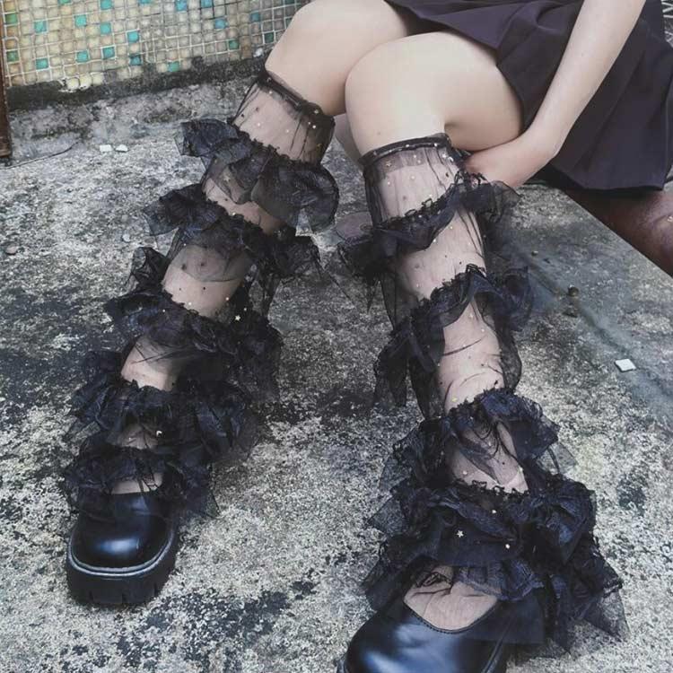 Deany 夢展望　レッグウォーマー　姫ギャル　レース ジュニア レッグウォーマー ギャル JK おしゃれ 涼しい 学生