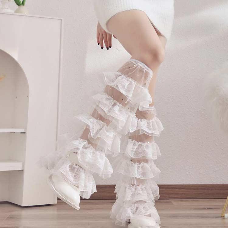 ジュニア レッグウォーマー ギャル JK おしゃれ 涼しい 学生 両足用