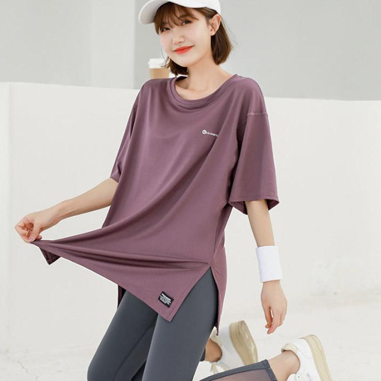 Tシャツ ヨガtシャツ 隠す ホットヨガ ロング丈 エクササイズ