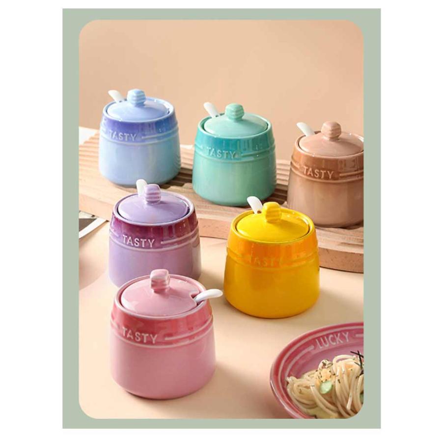 スプーン付き 陶器 砂糖 調味料入れ 保存容器 店 セラミック ふた付き