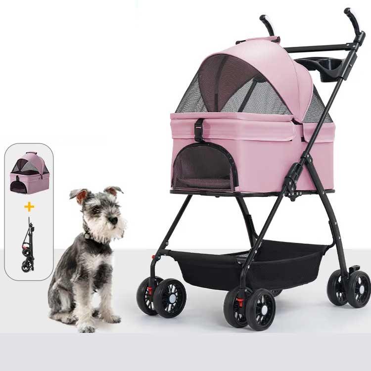 ペットカート 小型犬用 ピンク バギー ペットカート ペットバギー 分離式 犬 折りたたみ 多頭 キャリー