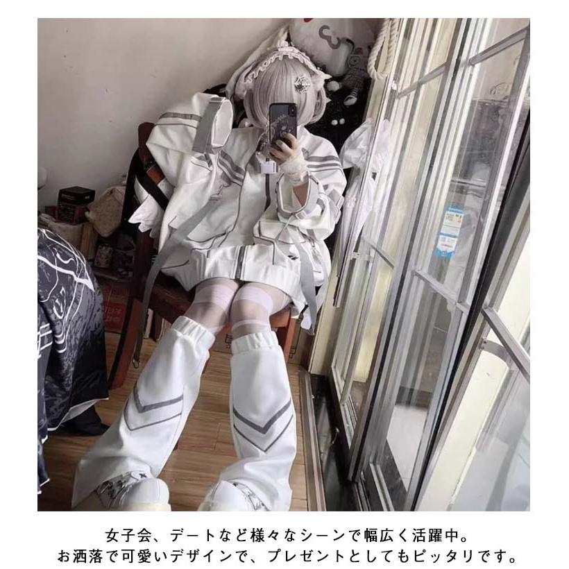 男女兼用 ジップアップ パンク系 服 長袖 地雷系 メンズ スポーツ