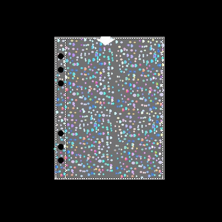 A5 シール帳 135×92mm サイズ 透明 バインダー ハート 虹色 シール台紙