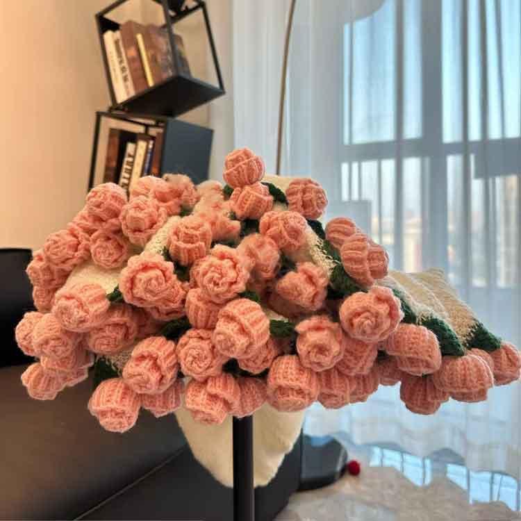 かぎ針編み物の花束ブランケットストール枯れない花68本のスズラン直径 90cm かぎ針編み物の花束ブランケットストール枯れない花68本のスズラン直径
