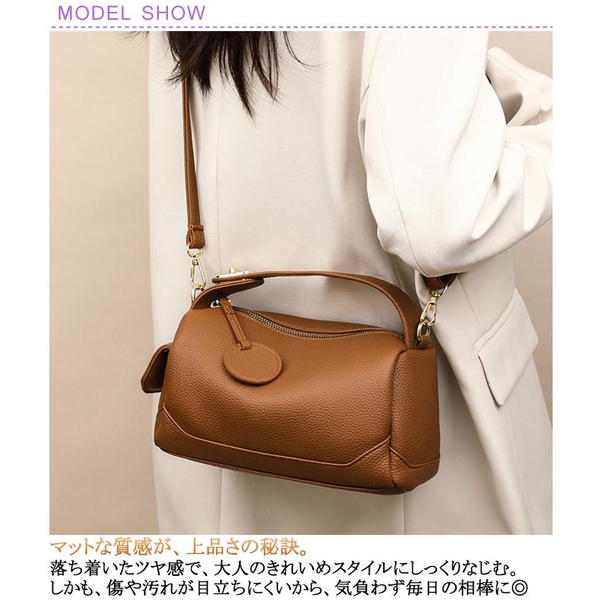 肩掛け ショルダーバッグ レディース 小さめ 本革 ミニボストン 斜