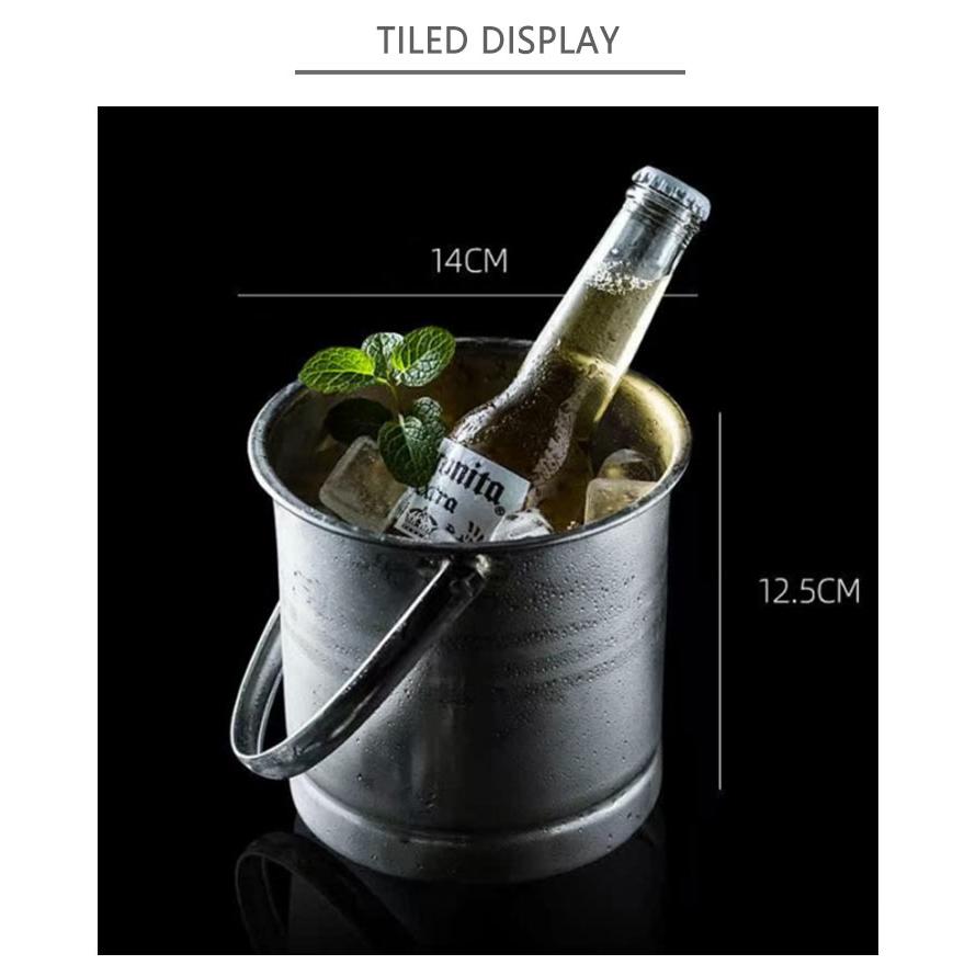 溶けない アイスペール アイスバケット 1.6L 氷入れ ステンレス 持ち