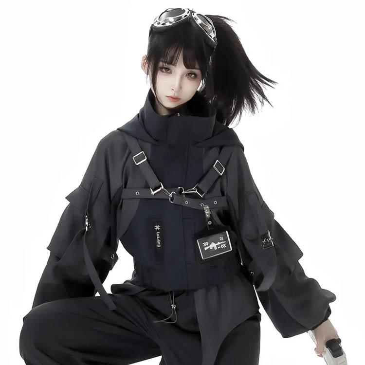 ジャージ ジャケット 機能服 ビジュアル系 男女兼用 パーカー フード