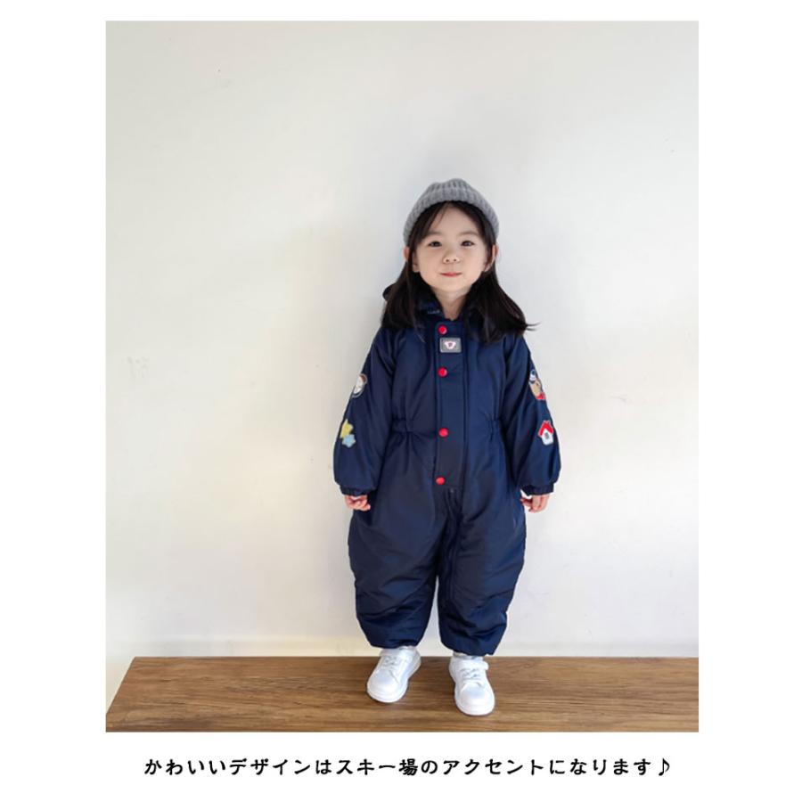 裏ボアフリース 雪遊び スキーウエア スノーウェア フード付き