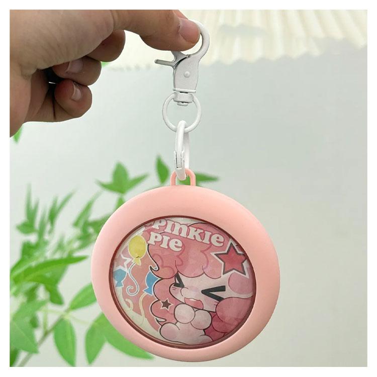 クリア ケース 防水 キーホルダー付き 缶バッジ 透明 缶バッチ