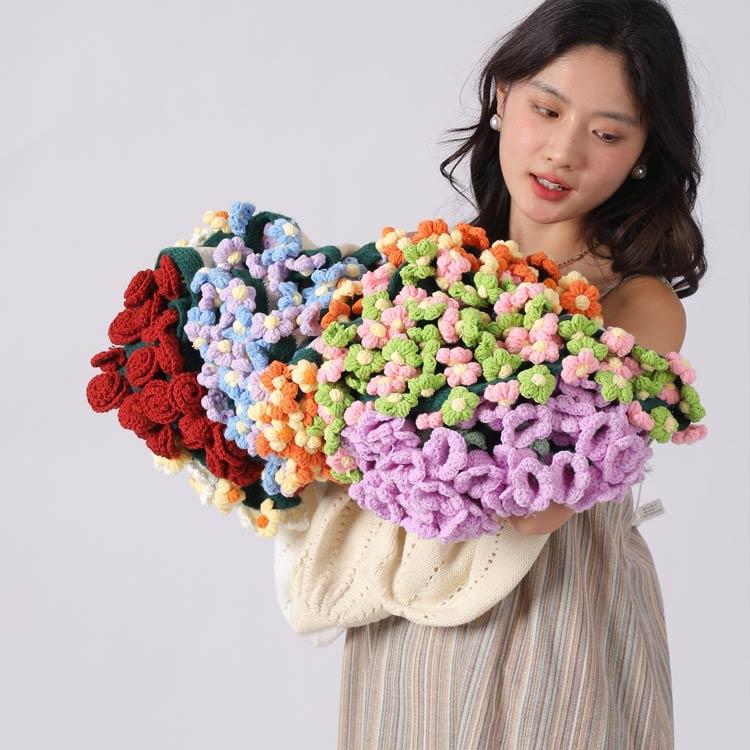 洗える 花束ブランケット ブランケット 完成品 完成 0.8M ニット