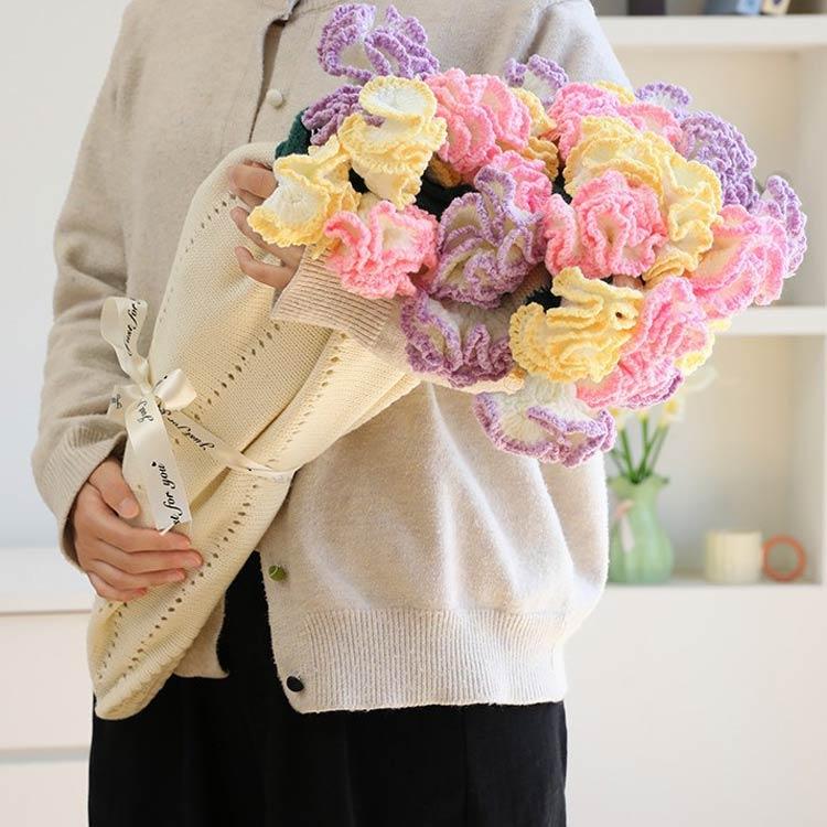 洗える 花束ブランケット ブランケット 完成品 完成 0.8M ニット