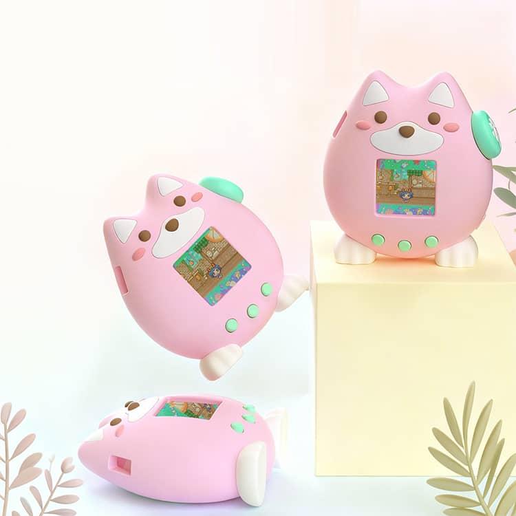 たまごっち本体、猫型ピンクカバー、ストラップ付き たまごっち Paradise カバー たまごっちパラダイス パラダイス用