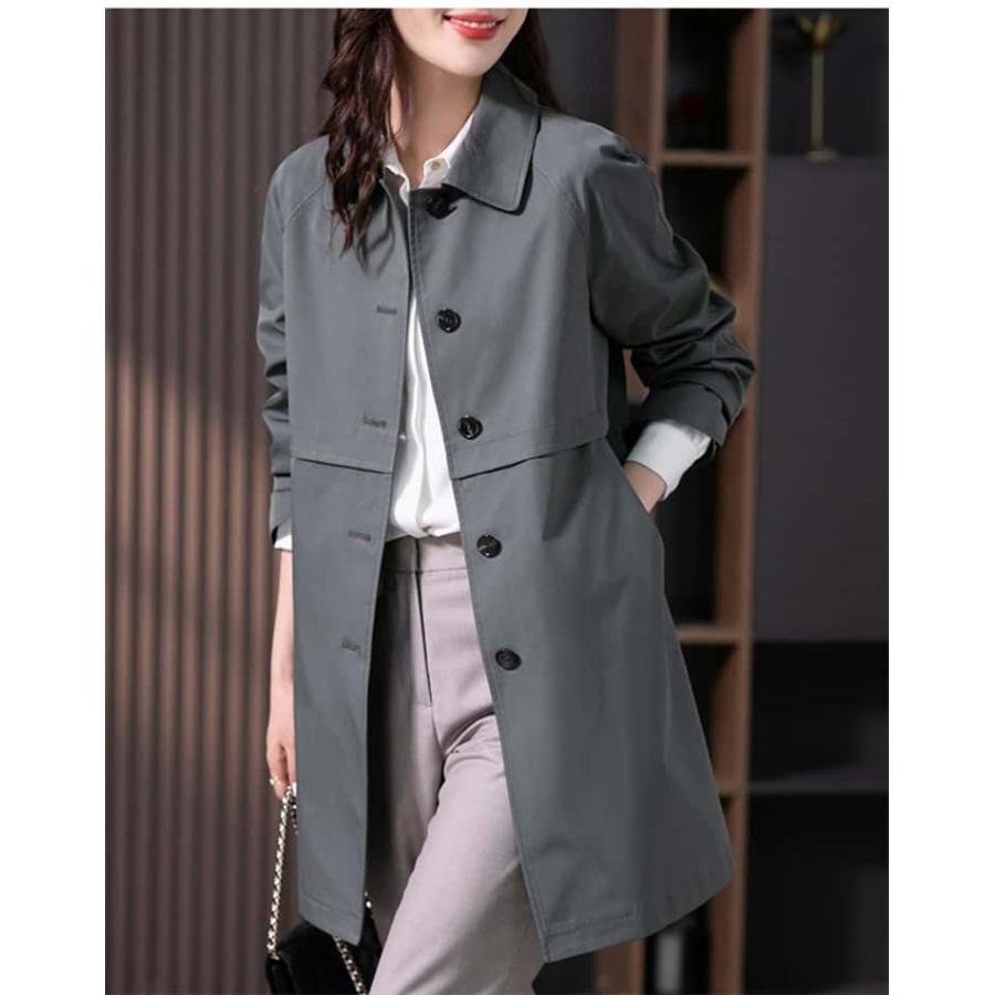 チェスターコート ミドル丈 春秋 スプリングコート レディース ノー 