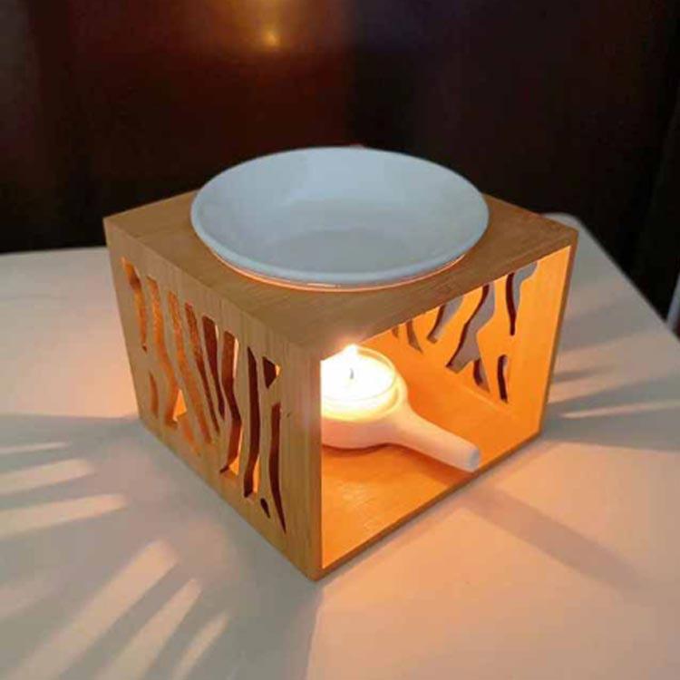 茶香炉 3点セット 竹製 陶器 香炉皿 アロマ炉 アロマスタンド 癒し