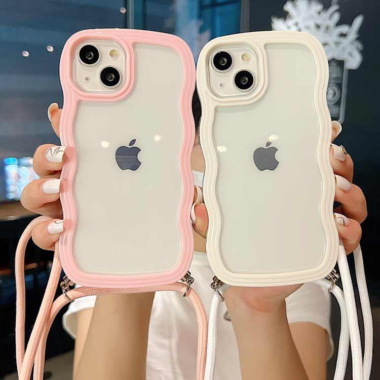 肩紐 iphone16 ケース 16 首掛け スマホショルダー クリア