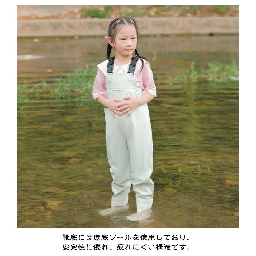 梅雨 ウェーダー プレイウェア 子供用 水遊び 潮干狩り 女の子 田んぼ