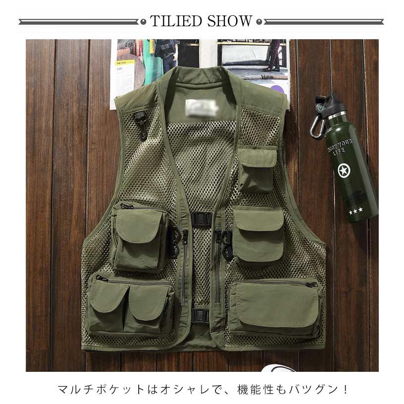 REARTH フィッシングベスト新品未使用品 キャンプベスト フィッシングベスト レディース 大きいサイズ 多機能