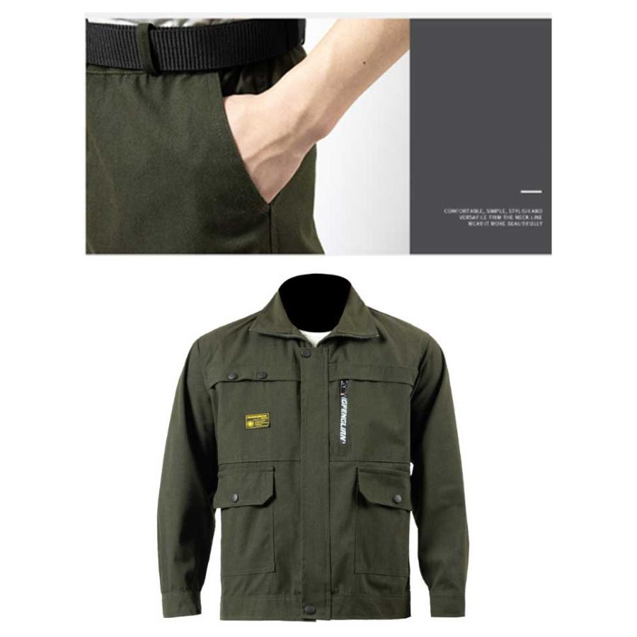 2点セット 現場 カーゴパンツ メンズ ジャケット ミリタリー 工場 上下