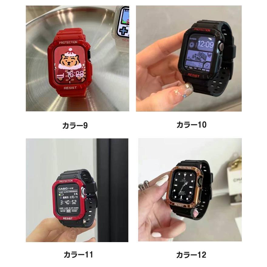 ケース apple 一体型 アップルウォッチ バンド watch スポーツバンド 