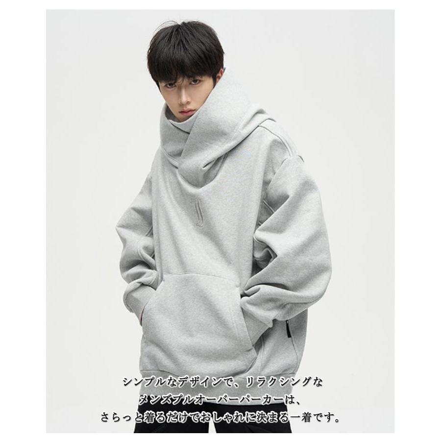 ボリュームネックパーカー メンズ 忍者パーカー ハイネックパーカー