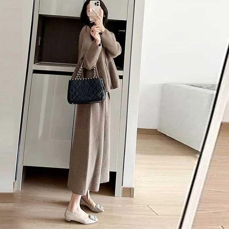 お宮参り ニットセットアップ 上下セット タイトスカート トップス