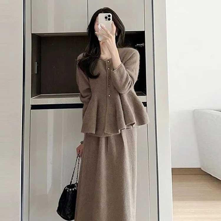 お宮参り ニットセットアップ 上下セット タイトスカート トップス