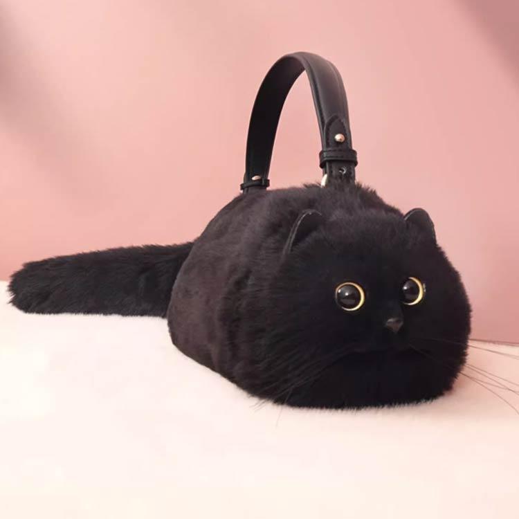 ネコ好き 2way 超リアル！ 猫バッグ 高級感 猫型 ネコ型トートバッグ