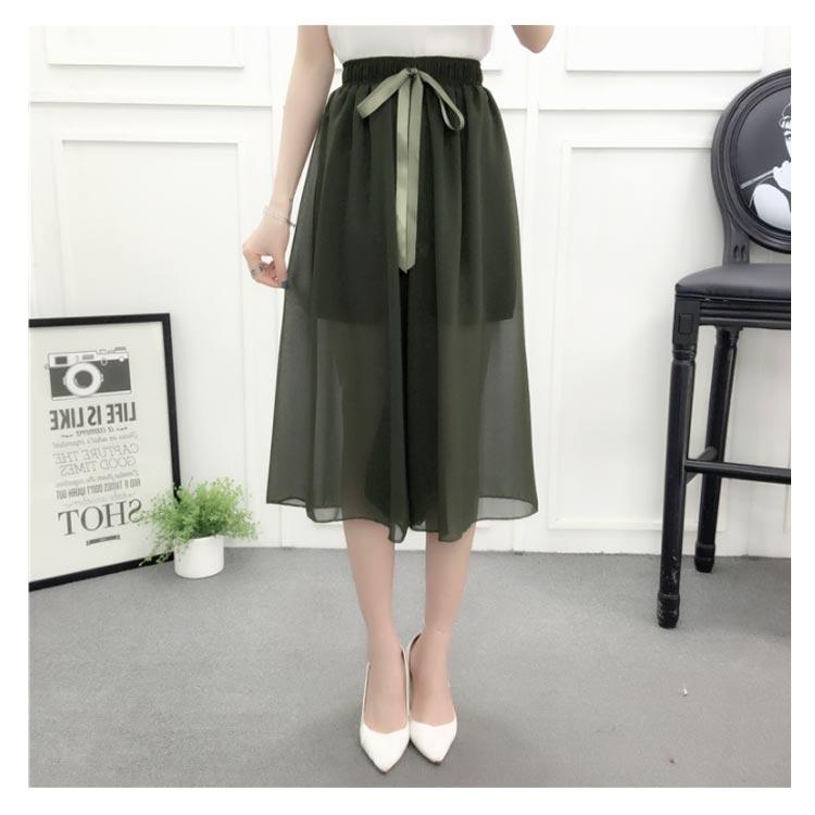 ワイドパンツ レディース シフォンパンツ 七分丈パンツ ガウチョパンツ スカンツ 透け感 ウエストゴム ウエストリボン 無地 ゆったり お洒落 キレイ |  | 18