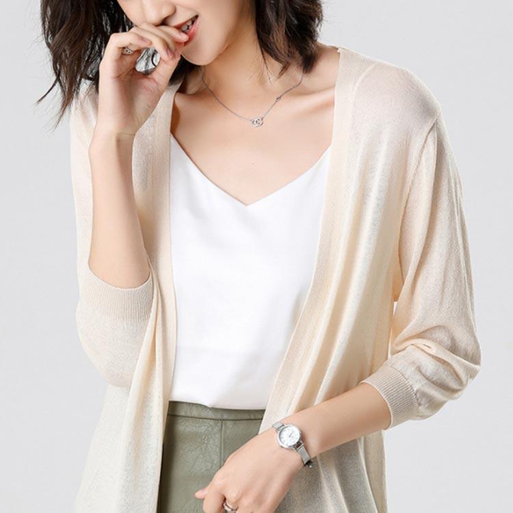 サマーニット レディース カーディガン ニットカーディガン サマーカーディガン ロング丈カーディガン 薄手 無地 冷房対策 ゆるいカーディガン カジュ |  | 03