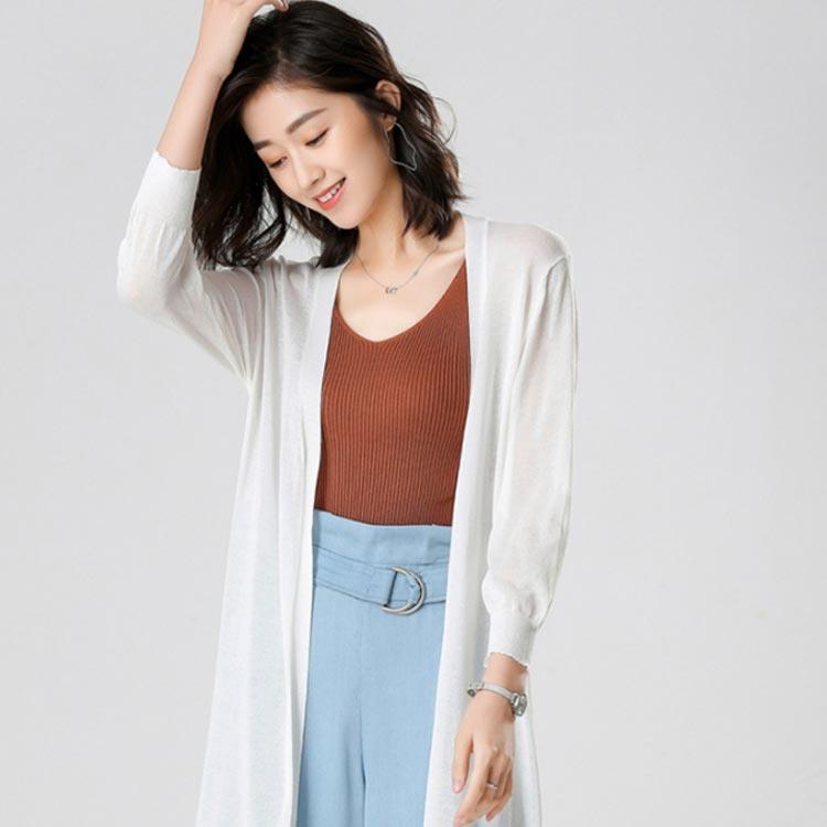 サマーニット レディース カーディガン ニットカーディガン サマーカーディガン ロング丈カーディガン 薄手 無地 冷房対策 ゆるいカーディガン カジュ |  | 04