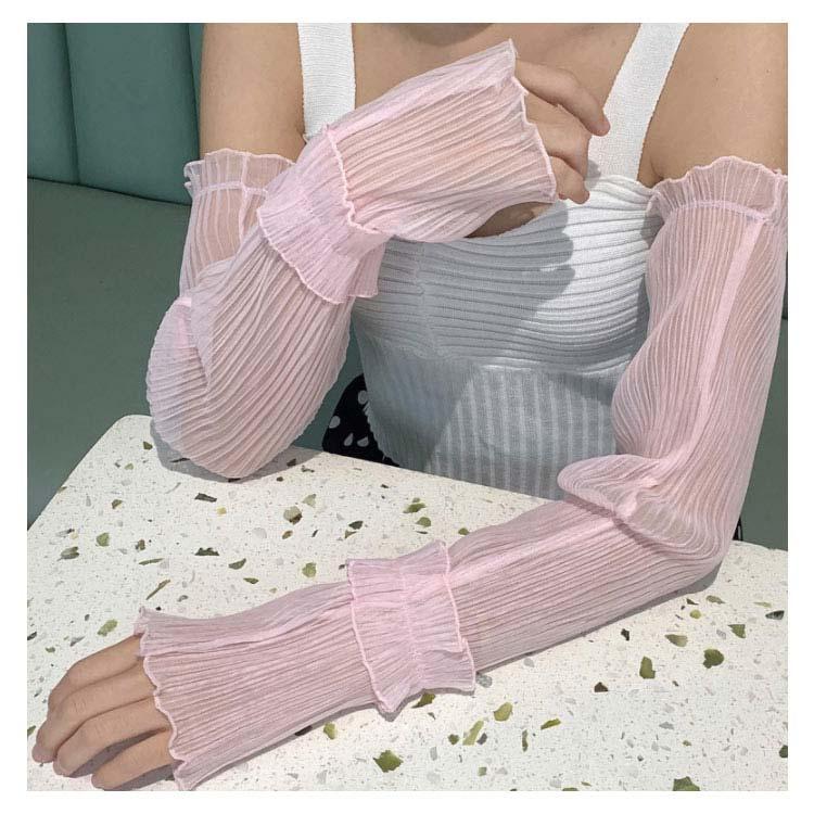 アームカバー レディース 女性 手袋 グローブ ロング UVカット 接触冷感 紫外線対策 クシュクシュ軽量 指なし レース 涼しい 冷え対策 日焼け対 |  | 14