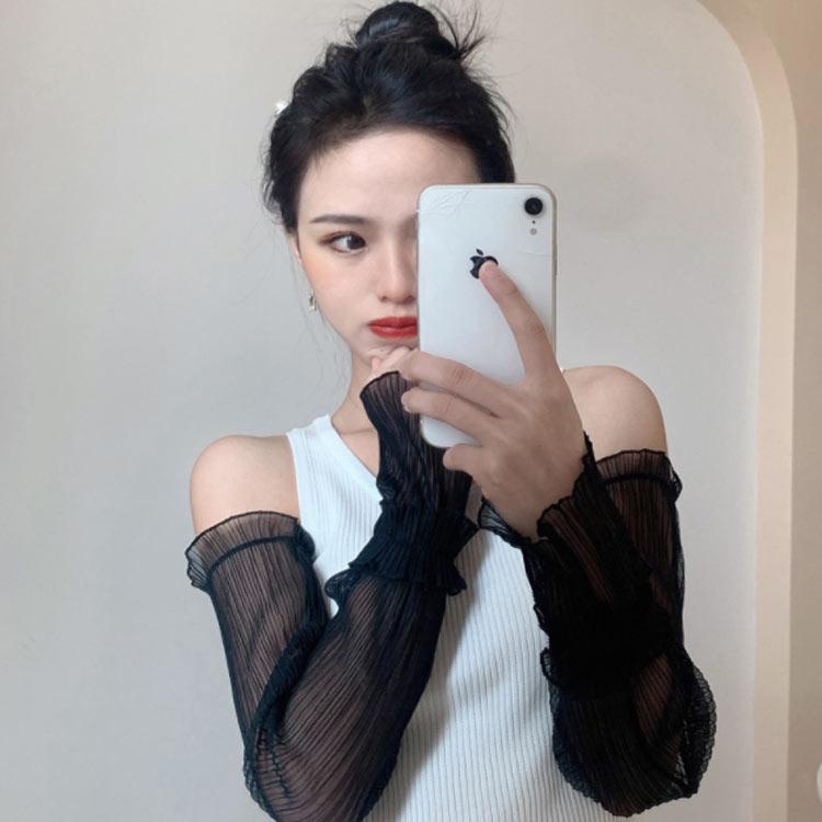 アームカバー レディース 女性 手袋 グローブ ロング UVカット 接触冷感 紫外線対策 クシュクシュ軽量 指なし レース 涼しい 冷え対策 日焼け対 |  | 02