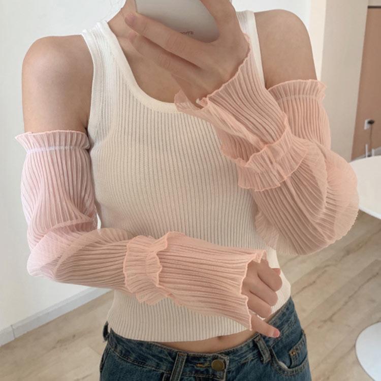 アームカバー レディース 女性 手袋 グローブ ロング UVカット 接触冷感 紫外線対策 クシュクシュ軽量 指なし レース 涼しい 冷え対策 日焼け対 |  | 03