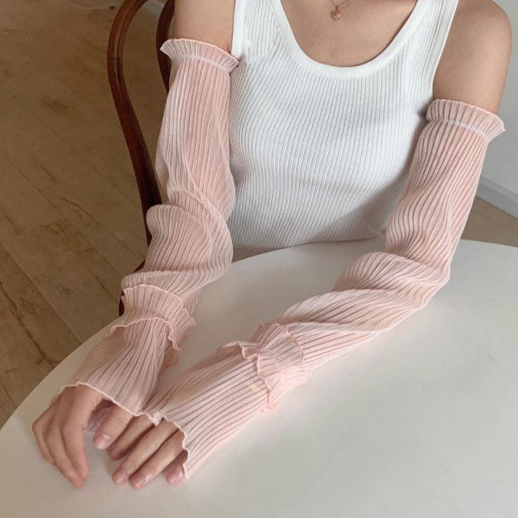 アームカバー レディース 女性 手袋 グローブ ロング UVカット 接触冷感 紫外線対策 クシュクシュ軽量 指なし レース 涼しい 冷え対策 日焼け対 |  | 04