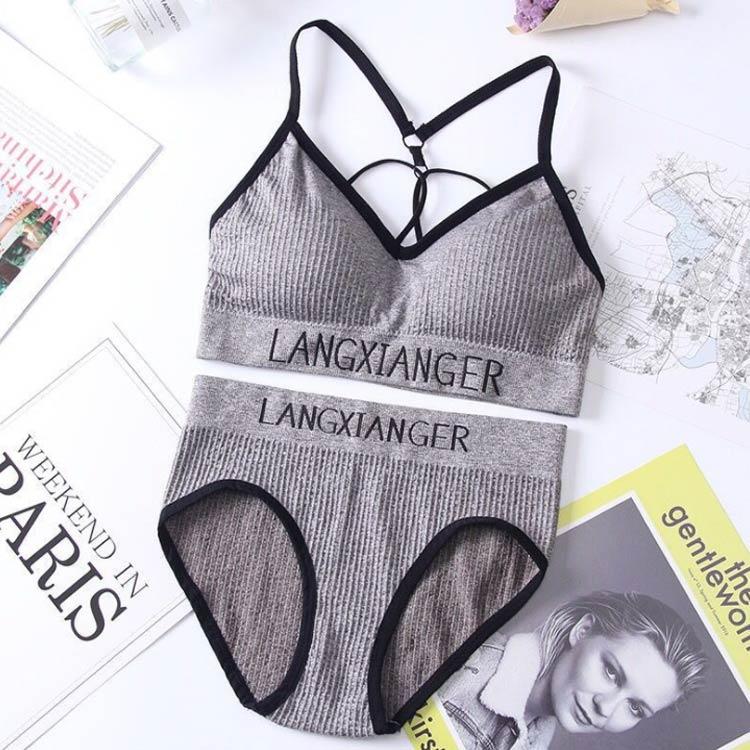 ブラジャー ショーツ セットアップ インナーセット 上下2点セット ブラトップ カップ付き スポブラ リブ パンツ 下着 ヨガ スポーツブラ スポーツ |  | 01