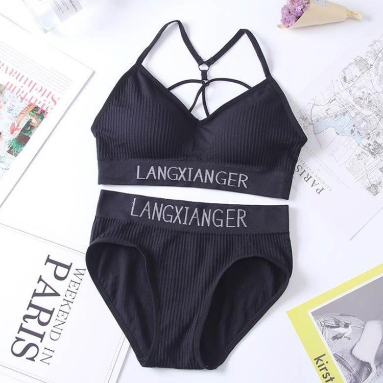 ブラジャー ショーツ セットアップ インナーセット 上下2点セット ブラトップ カップ付き スポブラ リブ パンツ 下着 ヨガ スポーツブラ スポーツ |  | 02