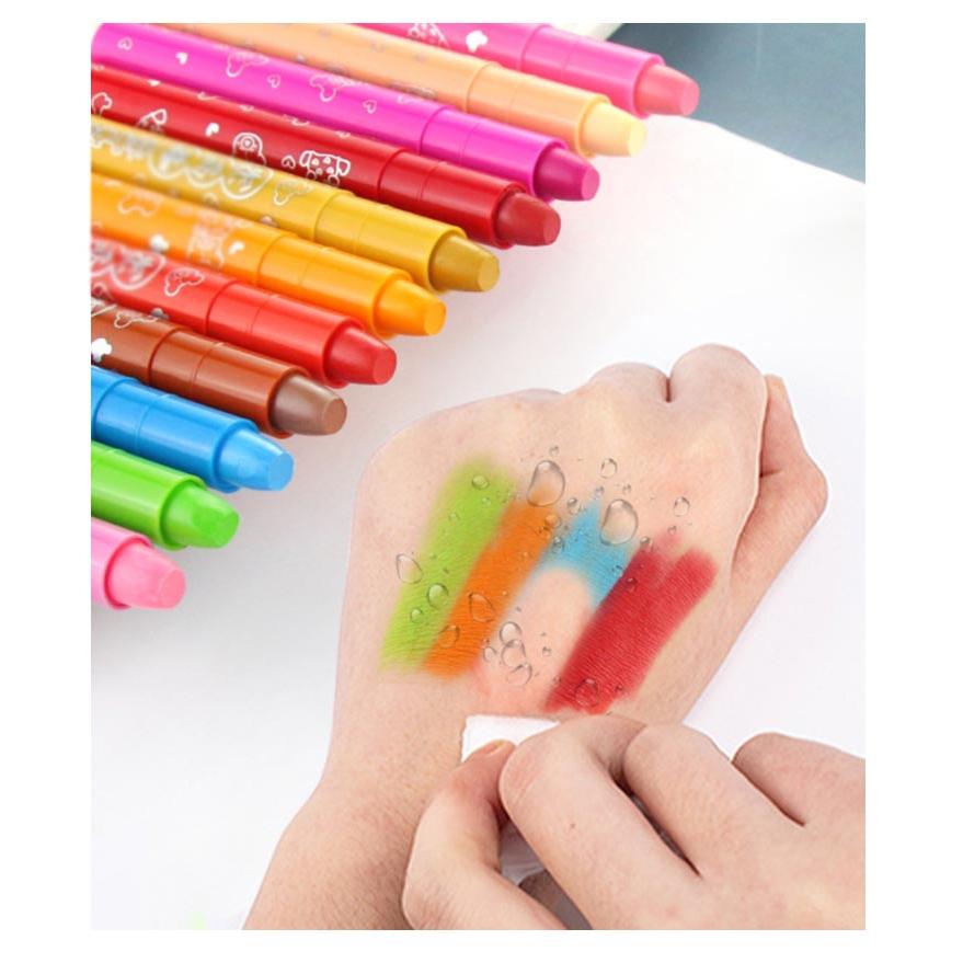クレヨン 24色 24本セット 手が汚れない テンペラクレヨン 水性 洗える